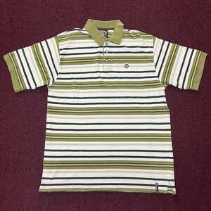 Vintage South Pole Green and White Striped Polo Shirt